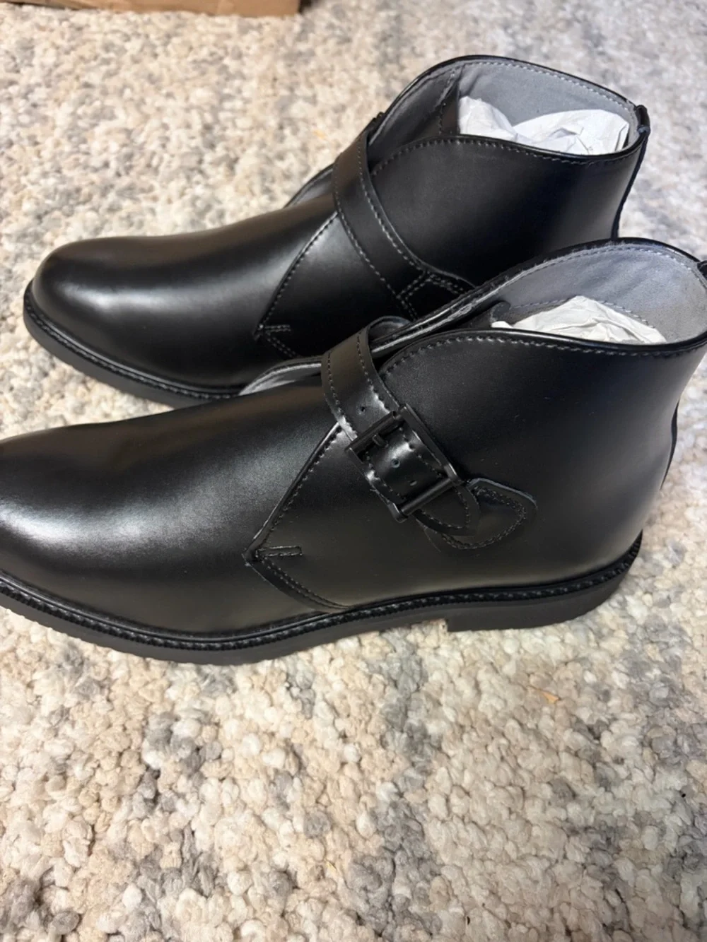 Bates Black Leather Chukka Boot with Buckle New in Box